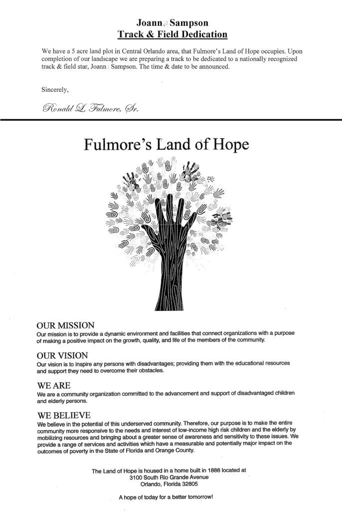 Fulmore Land of Hope Dedication